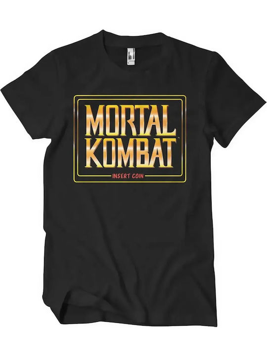 Mortal Kombat Insert Coins T-shirt Black Wb-1-mtkb005-dtf900-bk