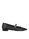 Lederne Damen Ballerinas in Schwarz Farbe