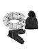 Set with Beanie Knitted in Black color