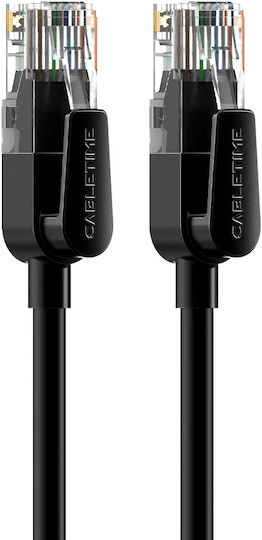 Cabletime Direct Attach Copper Cat.6 Ethernet Network Cable 1m Black 1pcs