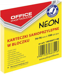 Αυτοκόλλητες Σημειωσεις Office Products Neon 76x76mm 100τμχ Κίτρινο 14046611-06