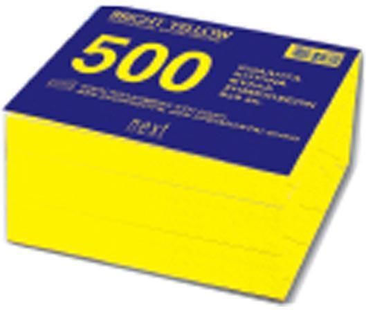 Next Note Pads in Cube 500 Sheets Yellow 9x9cm