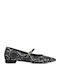 Leder Damen Ballerinas Schwarze