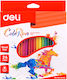 Deli Crayon Coloured Pencils Wood-free Triangular 24 Colours Colorun 12 Pieces Product Sold as Single Pieces