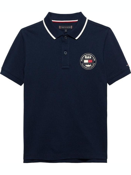 Kids Short-sleeved Polo Dark Blue