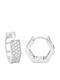 Xryseio Earrings Hoops made of White Gold with Stones