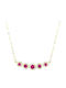 Drandakis Halskette Rosette aus Gold 9 K mit Zirkon