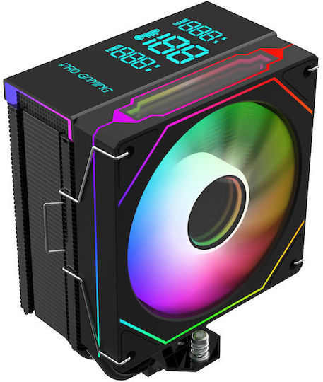 Cpu Cooler Progaming Thermoguard Dtx 5 Heatpipes Real-time Cpu Temperature Display 120mm Argb Pwm Fan 360w Black