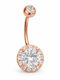 Nire Nire Bauchnabel Piercing Rosa Vergoldet