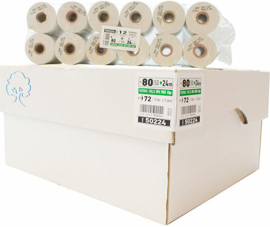 Typotrust Rolă Termică pentru Casă de Marcat Lățime 80 x Diametru 50 mm