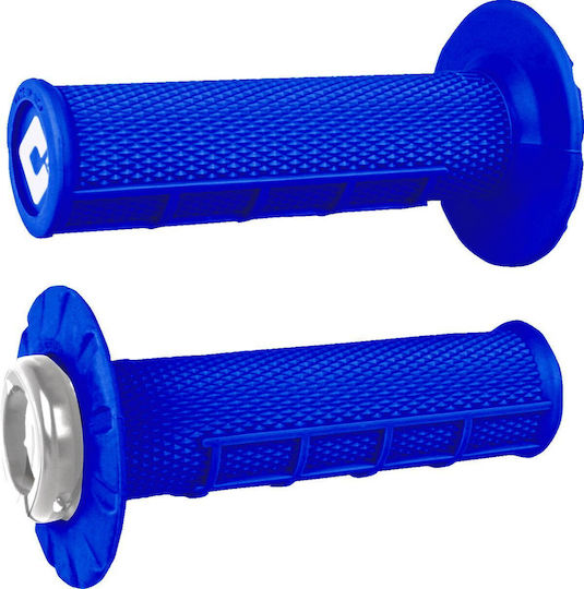 Odi Mânere Închise Ghidon 22mm Lungime 12,5cm Lock-on Cam Diamond Knurled Half Waffle Fără Flanșă Universal Moale Albastru