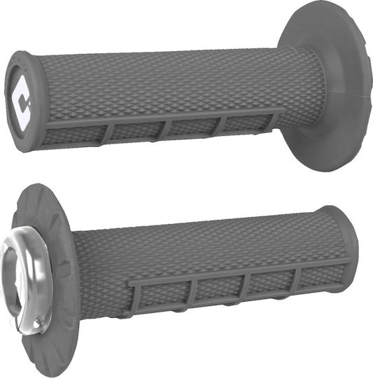 Odi Grip Closed Handlebar 22mm Length 12.5cm Lock-On Cam Diamond Knurled Half Waffle No Flange Universal Soft J33hwh-S Gray