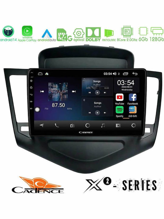 Cadence Car Audio System for Chevrolet Cruze 2009-2012 (Bluetooth/USB/WiFi/GPS/Apple-Carplay/Android-Auto) with Touch Screen 9"