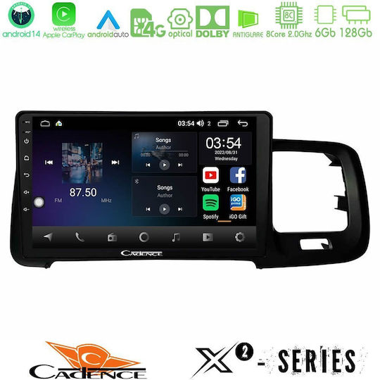 Cadence Car Audio System for Volvo S60 2010-2018 (Bluetooth/USB/WiFi/GPS/Apple-Carplay/Android-Auto) with Touch Screen 9"