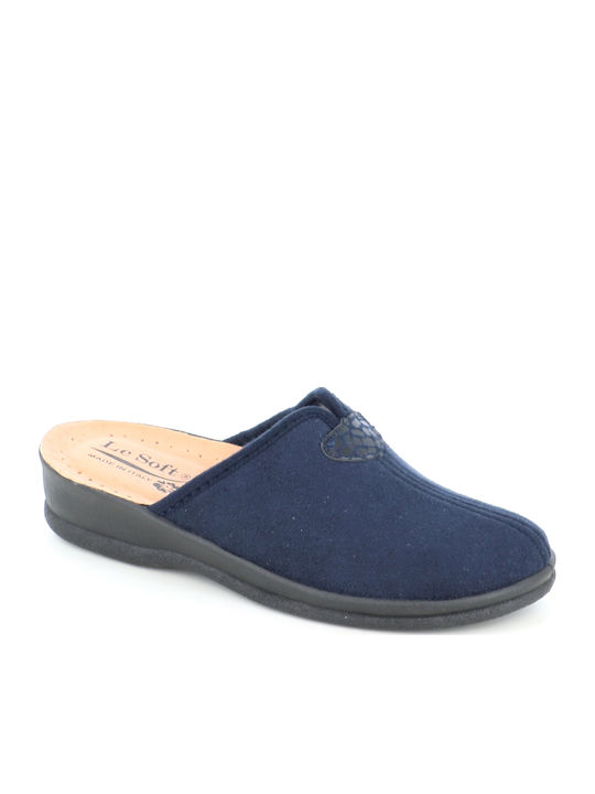 Anatomische Lederne Damen Hausschuhe Blau