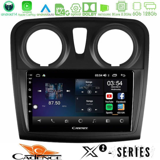 Cadence Ηχοσύστημα Αυτοκινήτου για Dacia Dokker 2014-2021 (Bluetooth/USB/WiFi/GPS/Apple-Carplay/Android-Auto) με Οθόνη Αφής 9"