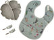 Queen Mother Queen Mother Baby & Kids Feeding Set Silicone Leaf Gray 4 Pieces
