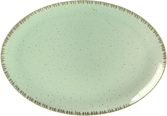 XM-Casa Plate Shallow Oval made of Porcelain Green 36x36cm