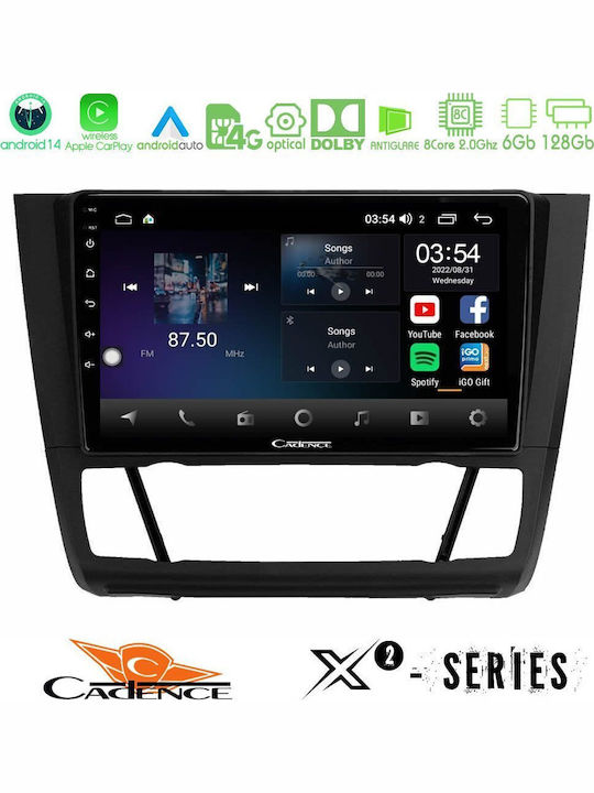 Cadence Ηχοσύστημα Αυτοκινήτου για BMW E81 / E82 / E87 2007-2011 με A/C (Bluetooth/USB/WiFi/GPS/Apple-Carplay/Android-Auto) με Οθόνη Αφής 9"