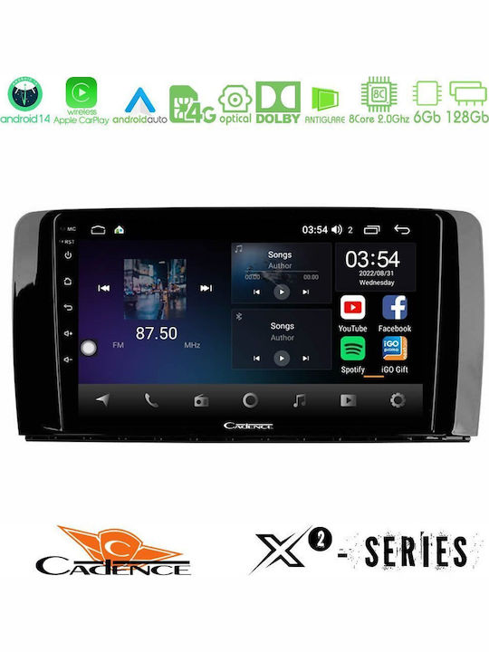Cadence Auto-Audiosystem für Mercedes-Benz R-Klasse 2006-2012 (Bluetooth/USB/WiFi/GPS/Apple-Carplay/Android-Auto) mit Touchscreen 9"