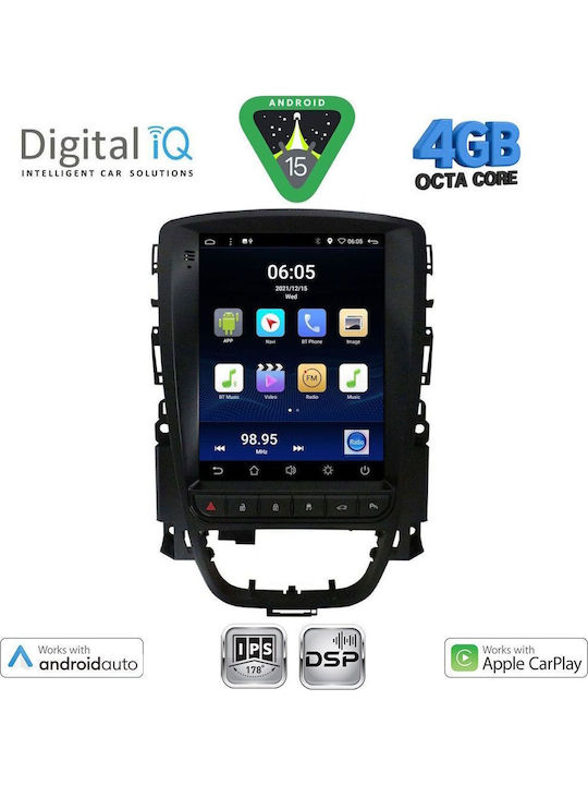 Digital IQ Car Audio System for Opel Astra 2011-2016 (Bluetooth/USB/AUX/WiFi/GPS/Apple-Carplay/Android-Auto) with Touch Screen 9.7"