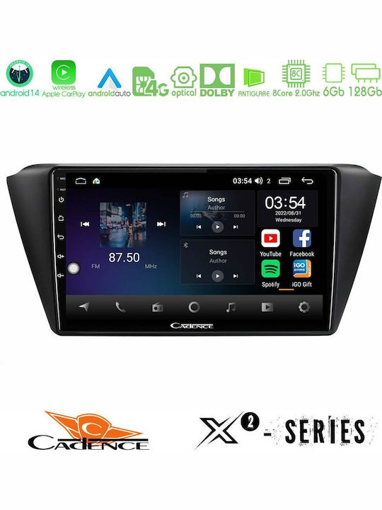 Cadence Car Audio System for Skoda Fabia 2015-2021 (Bluetooth/USB/WiFi/GPS/Apple-Carplay/Android-Auto) with Touch Screen 9"