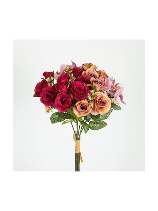 Bouquet of Artificial Flowers Rose Red 36cm