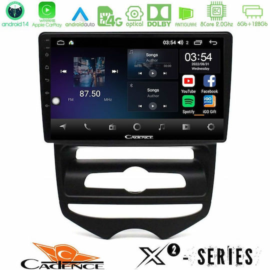 Cadence Auto-Audiosystem für Hyundai ix20 2010-2020 mit A/C (Bluetooth/USB/WiFi/GPS/Apple-Carplay/Android-Auto) mit Touchscreen 10"