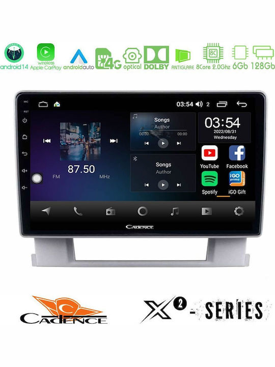 Cadence Car Audio System for Opel Astra 2010-2014 (Bluetooth/USB/WiFi/GPS/Apple-Carplay/Android-Auto) with Touch Screen 9"