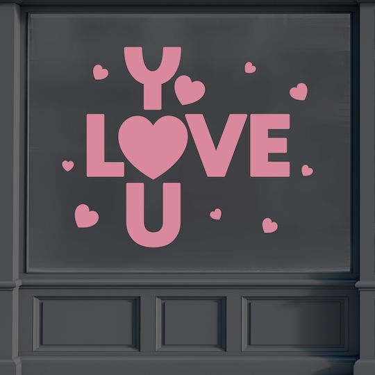 Schaufenster- und Wandsticker Valentinstag Kreuzworträtsel 120x95cm