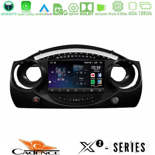 Cadence Car Audio System for Mini Cooper 2001-2006 (Bluetooth/USB/WiFi/GPS/Apple-Carplay/Android-Auto) with Touch Screen 9"
