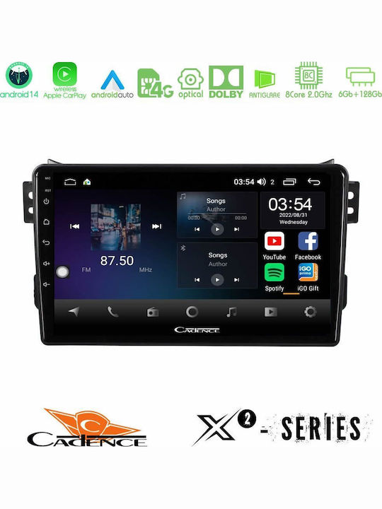 Cadence Car Audio System for Opel Agila Suzuki Splash 2008-2014 (Bluetooth/USB/WiFi/GPS/Apple-Carplay/Android-Auto) with Touch Screen 9"