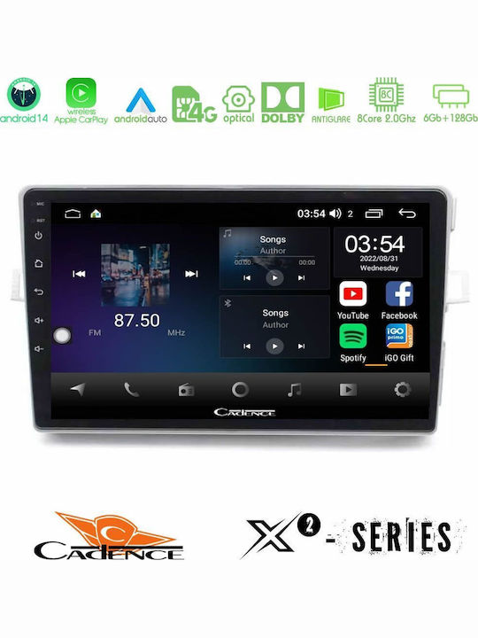 Cadence Car Audio System for Toyota Verso 2009-2018 (Bluetooth/USB/WiFi/GPS/Apple-Carplay/Android-Auto) with Touch Screen 9"