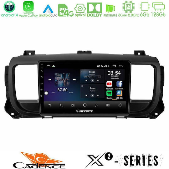 Cadence Car Audio System for Peugeot Expert / Traveller Opel Vivaro Toyota Proace Citroen Jumpy 2017+ (Bluetooth/USB/WiFi/GPS/Apple-Carplay/Android-Auto) with Touch Screen 9"