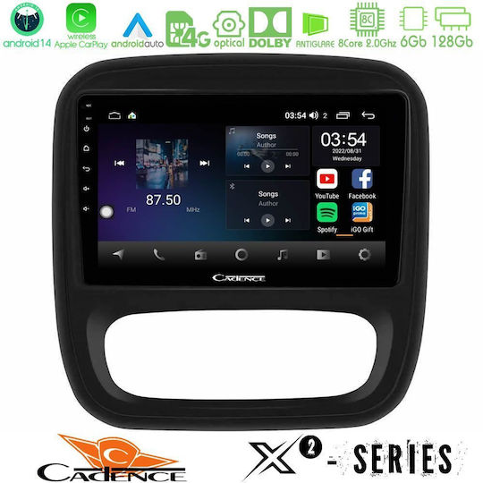 Cadence Ηχοσύστημα Αυτοκινήτου για Opel Vivaro Fiat Talento Renault Trafic Nissan NV300 2014+| με A/C (Bluetooth/USB/WiFi/GPS/Apple-Carplay/Android-Auto) με Οθόνη Αφής 9"