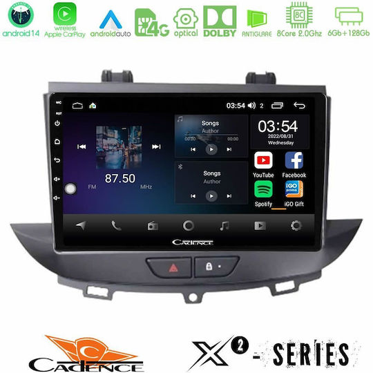 Cadence Car Audio System for Opel Grandland Crossland X Grandland X 2017-2020 Bluetooth USB Wi-Fi GPS Apple CarPlay Android Auto with 9" Touch Screen