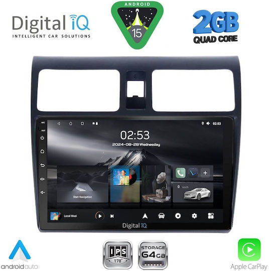 Digital IQ Ηχοσύστημα Αυτοκινήτου για Suzuki Swift 2005-2011 (Bluetooth/USB/AUX/WiFi/GPS/Apple-Carplay/Android-Auto) με Οθόνη Αφής 10"