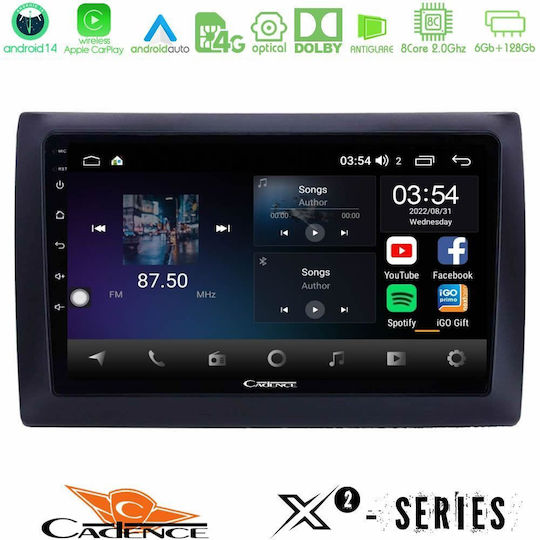Cadence Ηχοσύστημα Αυτοκινήτου για Fiat Stilo 2001-2008 (Bluetooth/USB/WiFi/GPS/Apple-Carplay/Android-Auto) με Οθόνη Αφής 9"