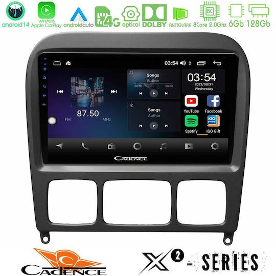 Cadence Car Audio System for Mercedes-Benz S Class 1999-2004 (Bluetooth/USB/WiFi/GPS/Apple-Carplay/Android-Auto) with Touch Screen 9"