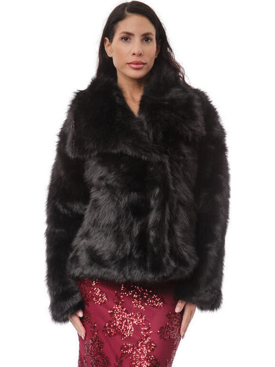 Silia D Women's Short Fur Black