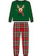 Happy Family Men's Winter Checked Pajamas Set Green