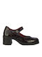 Leder Pumps mit mittelhohem Absatz Burgundisch