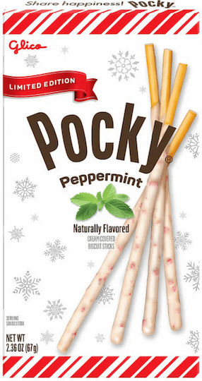 Glico Бисквити Pocky в пръчки С топинг Мента 1бр 67гр