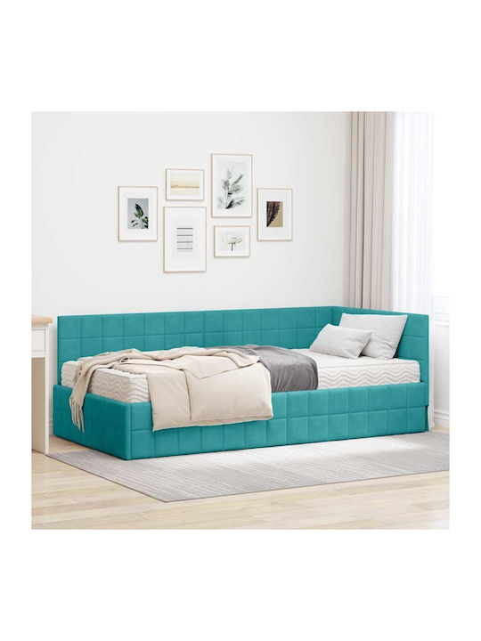 Ein Einzelbett Mit Samt Türkis Mit Lattenrost &...