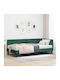 Single Bed Upholstered with Velvet Green Velvet with Slats & Mattress 80x200cm