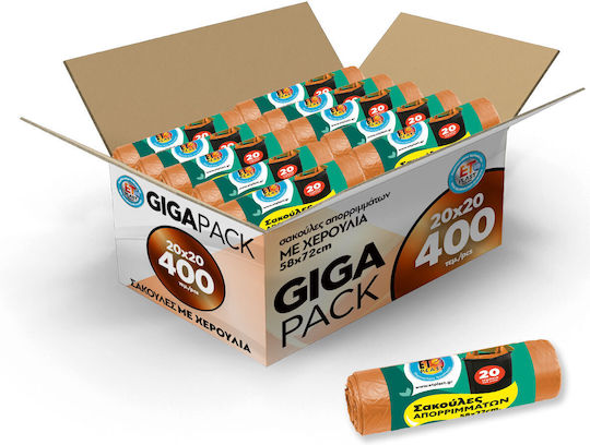 Etplast Müllsäcke mit Griffen Giga Pack 400 Stück 58x72cm
