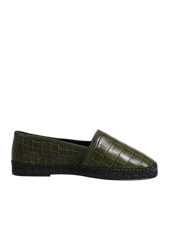 Dolce & Gabbana Leather Green Women's Espadrilles