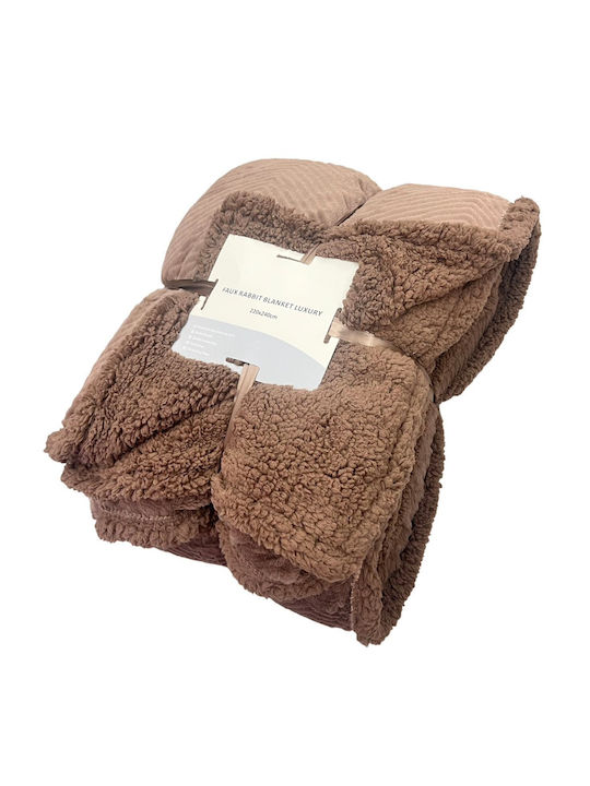 Lucktora Κουβέρτα Sherpa Υπέρδιπλη 220x240εκ.