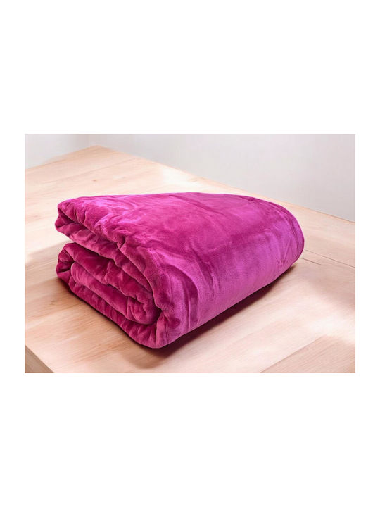 Linea Home Κουβέρτα Βελουτέ Μονή 160x220εκ. Φούξια