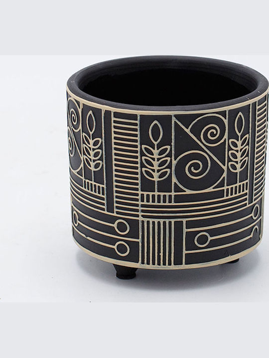 Planter Ceramic Black 10.5x10.5x9.5cm.